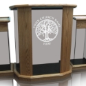 Rhema-Detached Winged Pulpit - Clear Glass